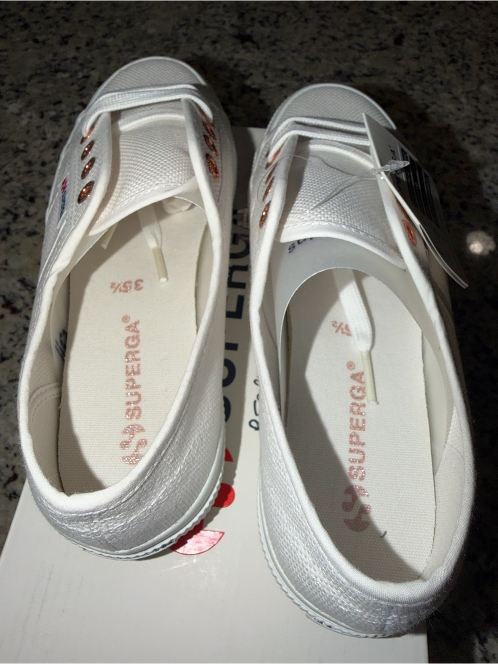 Size 5.5W Superga 2750 Cotu Classic White Rose Gold SKU S000010 Brand New - Picture 5 of 9